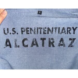 US Penitentiary ALCATRAZ Long sleeves Button Shirt Blue Jail